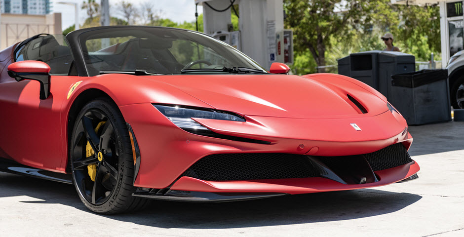 Red Ferrari SF90 Spider Convertible Car